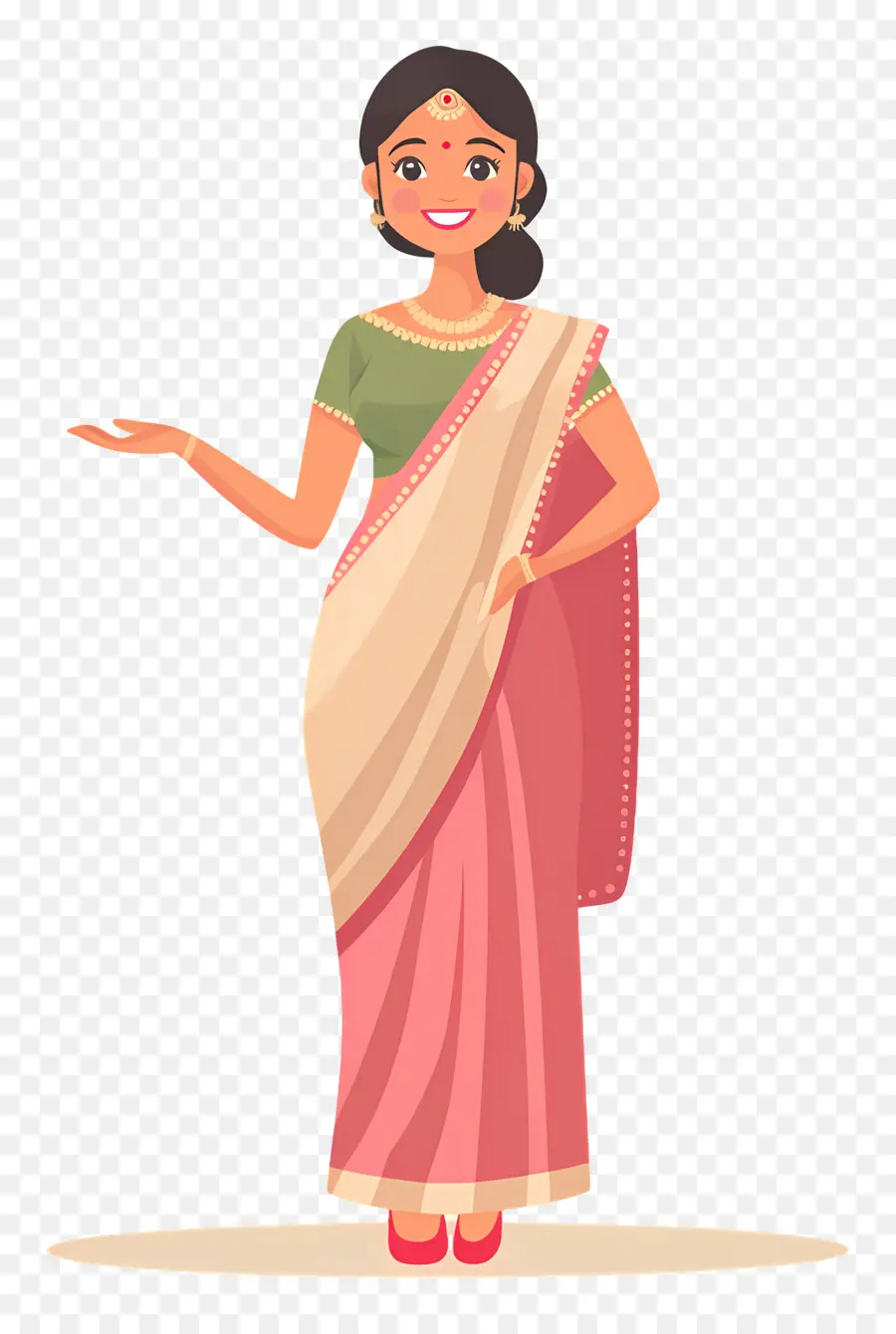 Sari Indio，Mujer En Sarí PNG