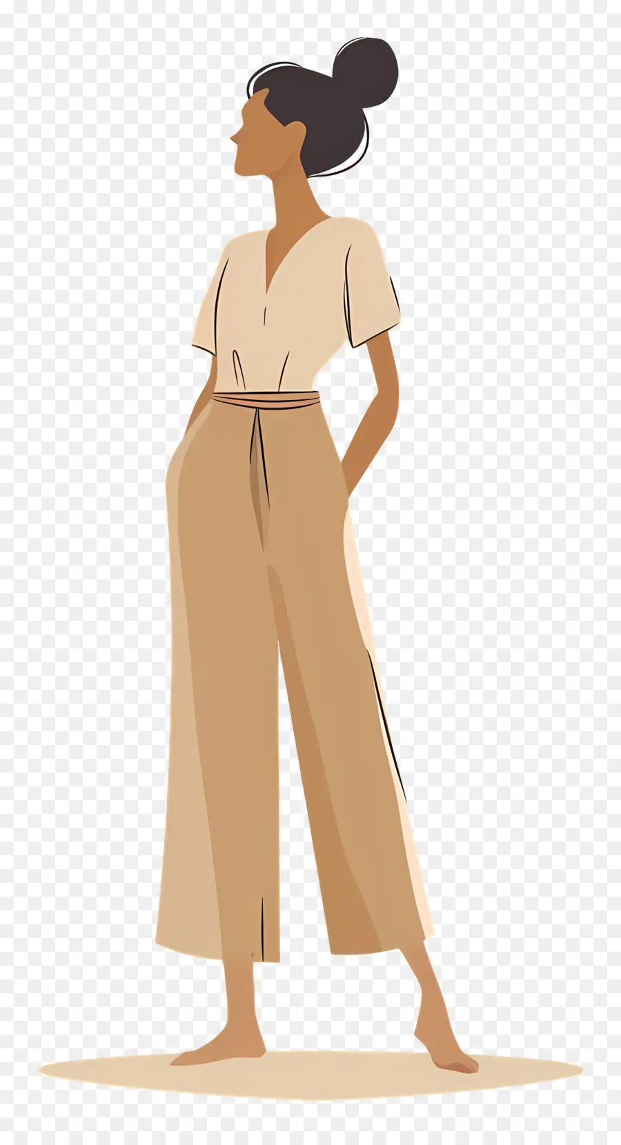 Mujer En Beige，Mujer En Traje Beige PNG