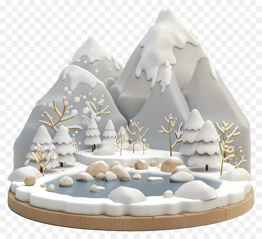 Paisaje Nevado，Invierno PNG