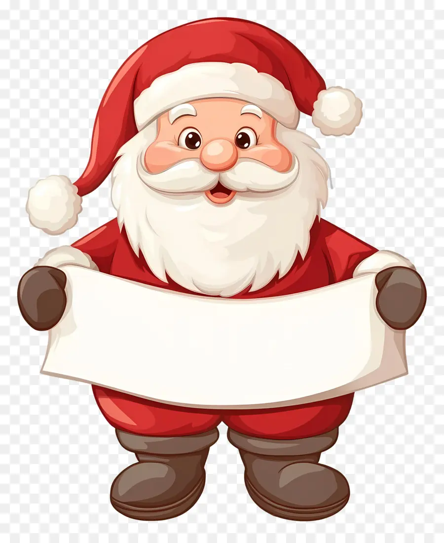 Papá Noel Sosteniendo Pancarta，Papá Noel PNG