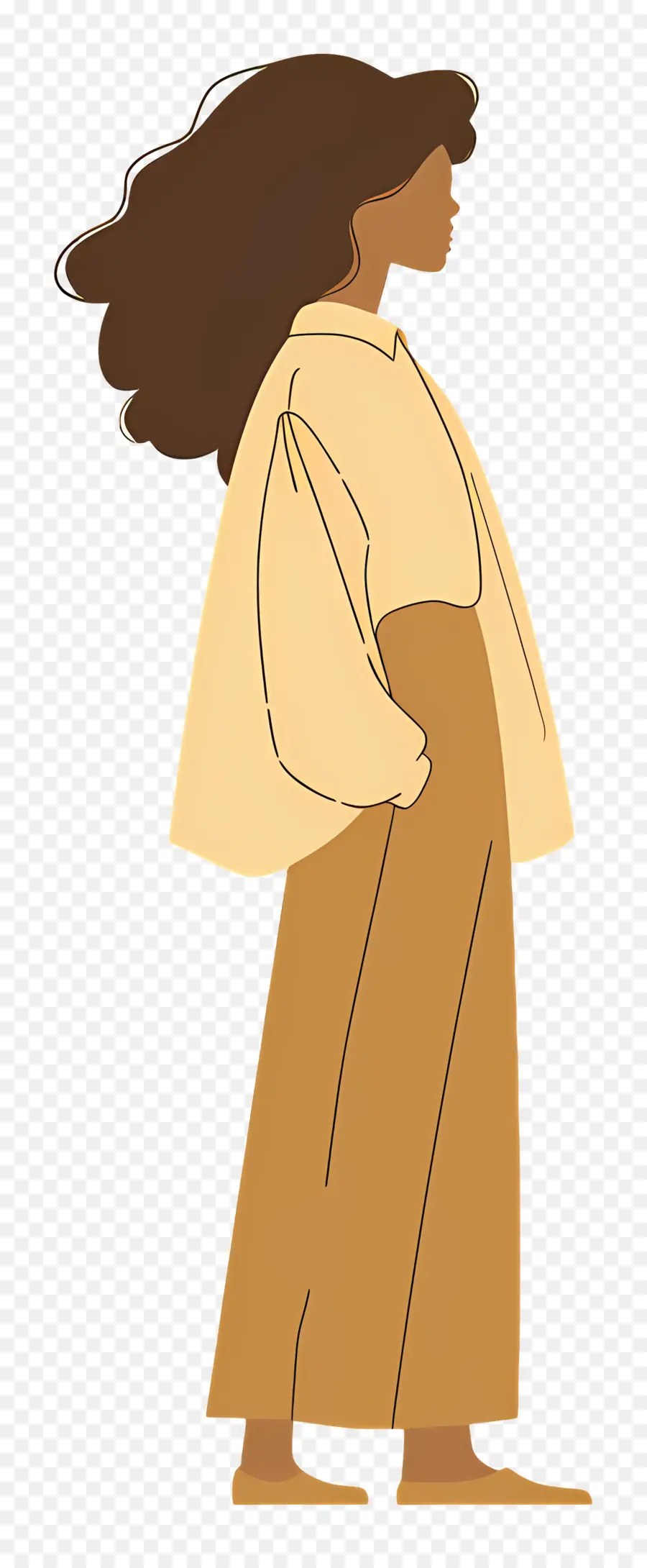 Mujer En Beige，Mujer Con Estilo PNG