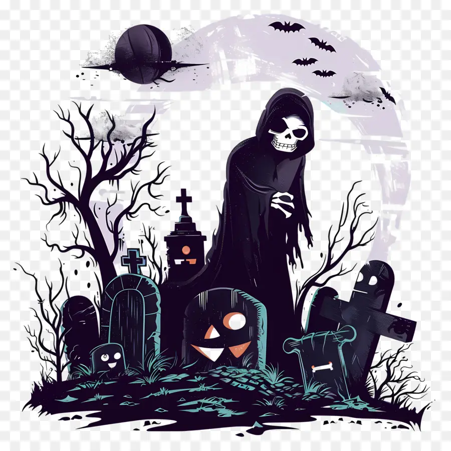 Parca De Halloween，Parca En El Cementerio PNG