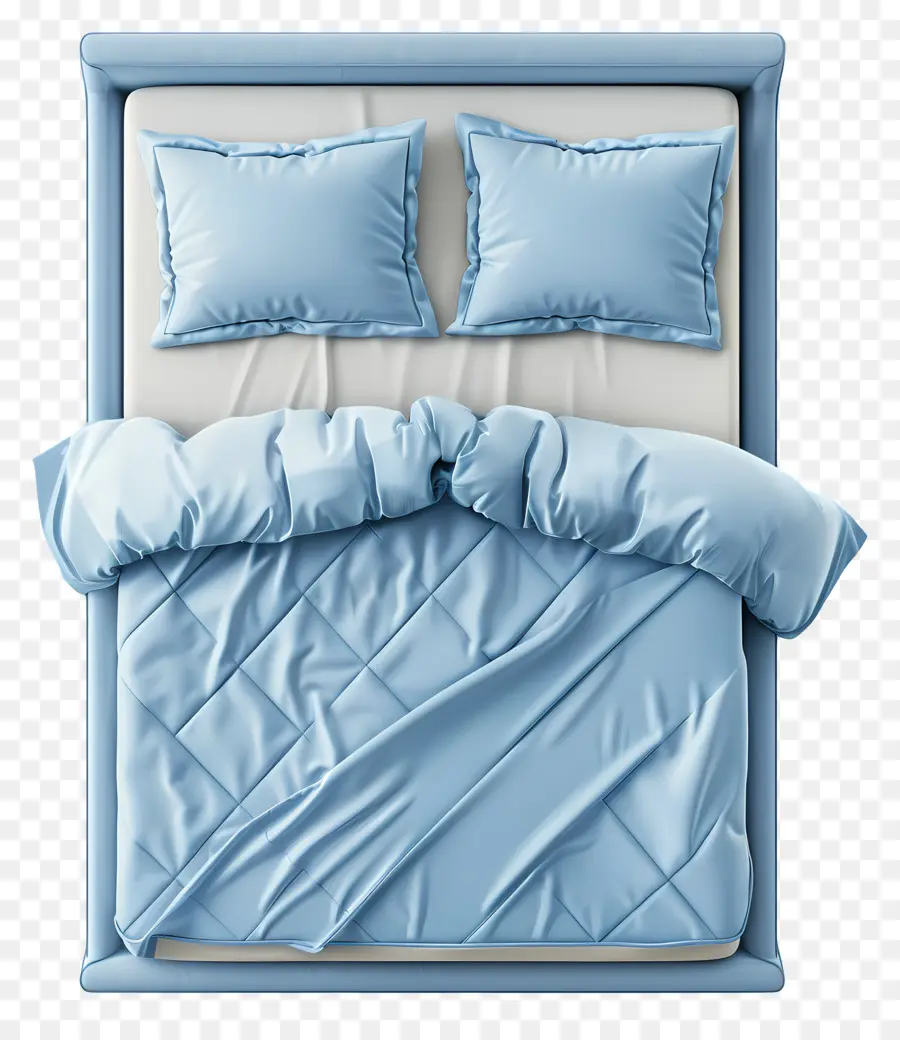 Vista Superior De La Cama，Cama Azul PNG