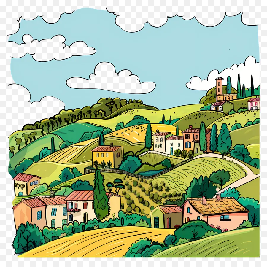 Paisaje De Italia，Aldea PNG