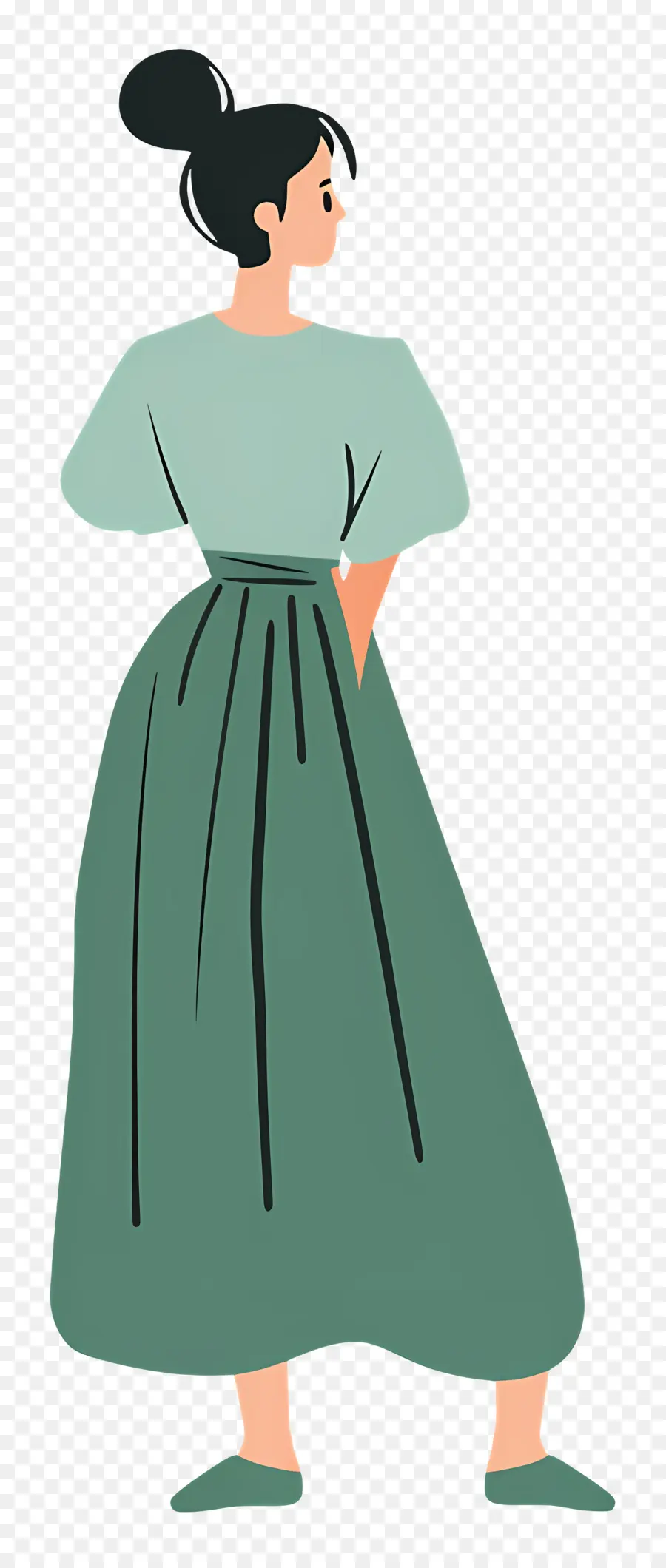 Mujer En Verde，Mujer En Vestido Verde PNG