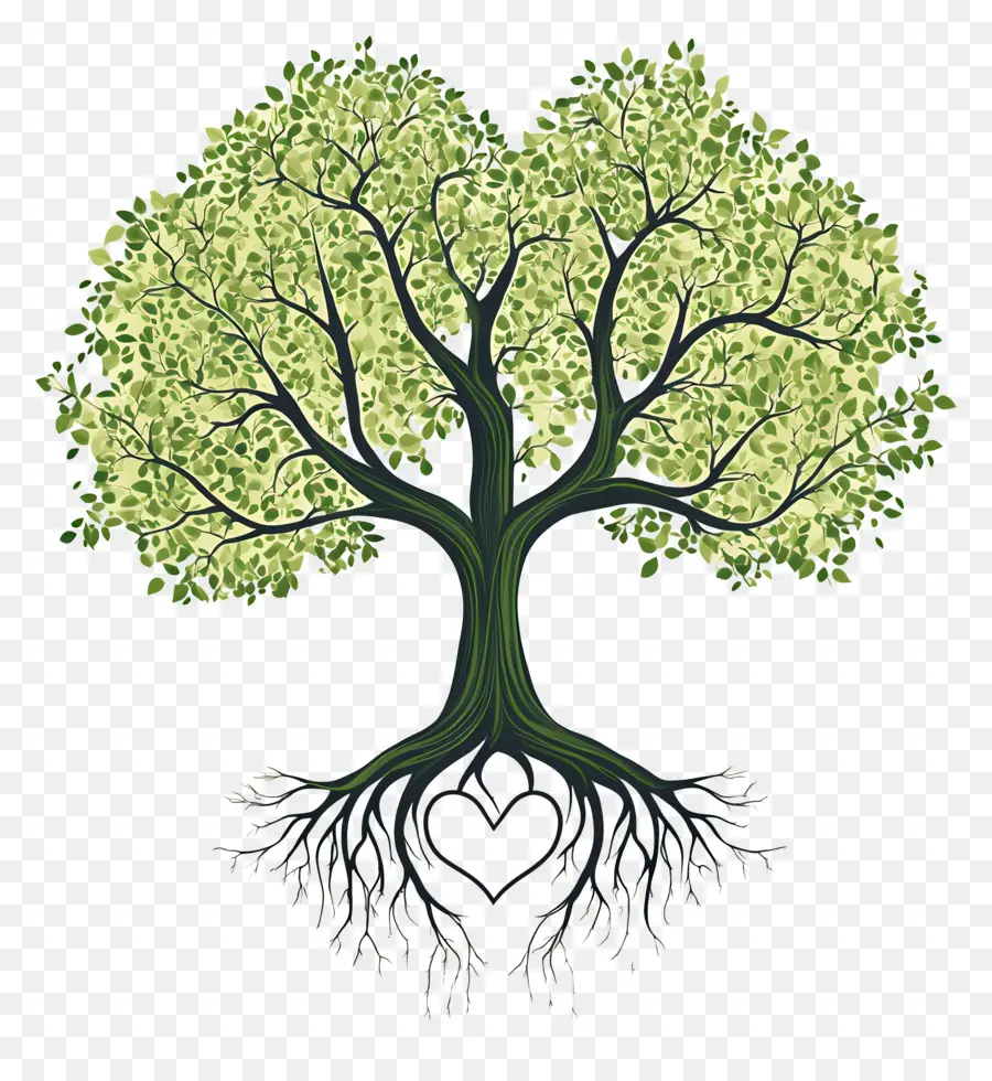 Roble Con Raíces，Árbol PNG