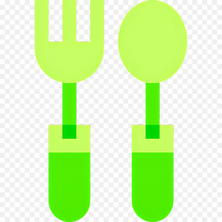 Tenedor Cuchara，Tenedor Y Cuchara Verdes PNG