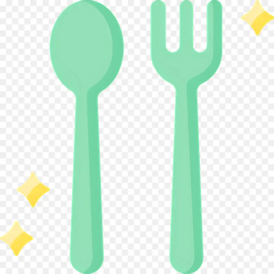 Tenedor Cuchara，Cuchara Y Tenedor Verdes PNG