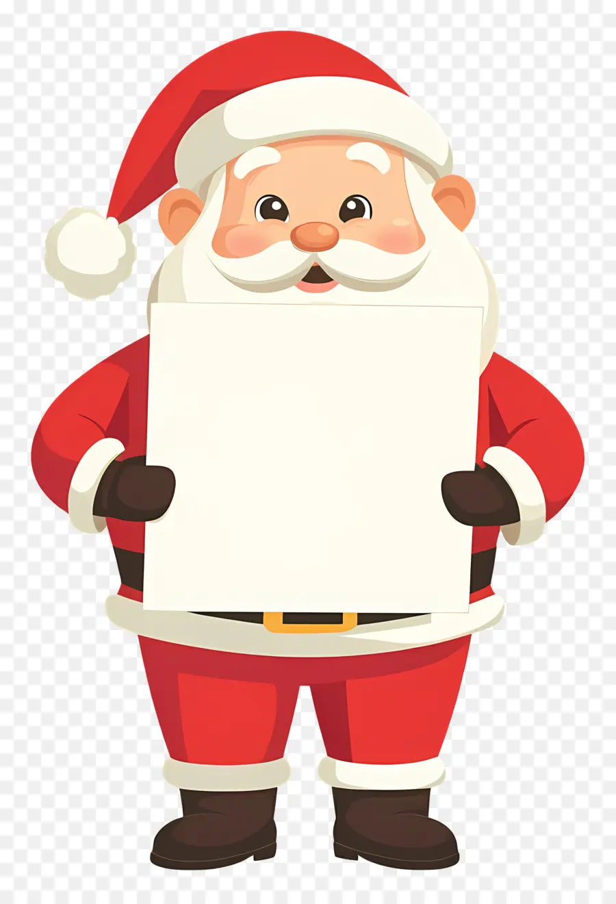 Papá Noel Sosteniendo Pancarta，Papá Noel PNG