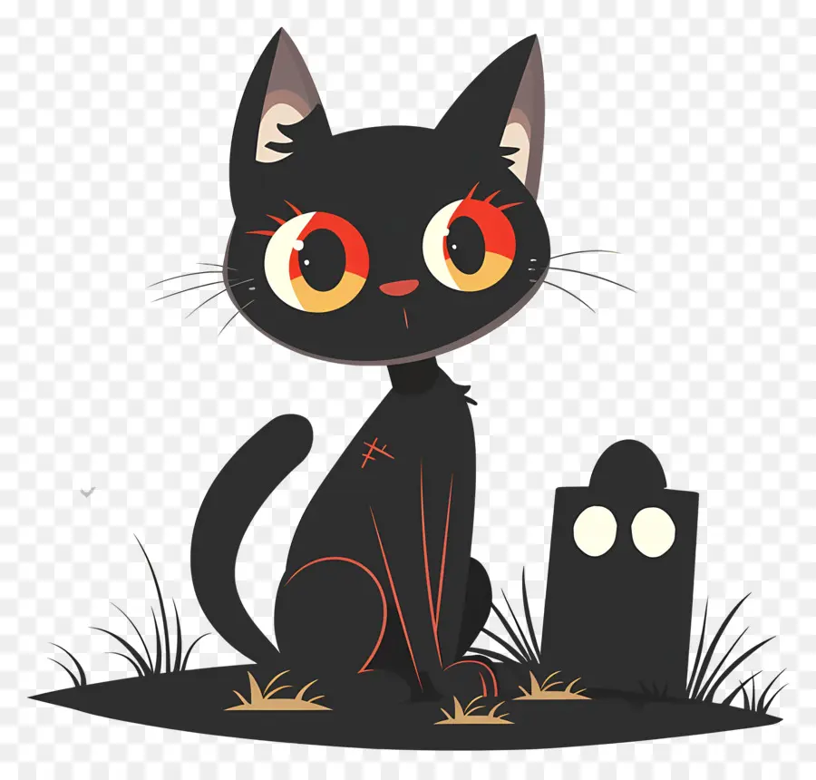 Gato Negro De Halloween，Gato Negro PNG