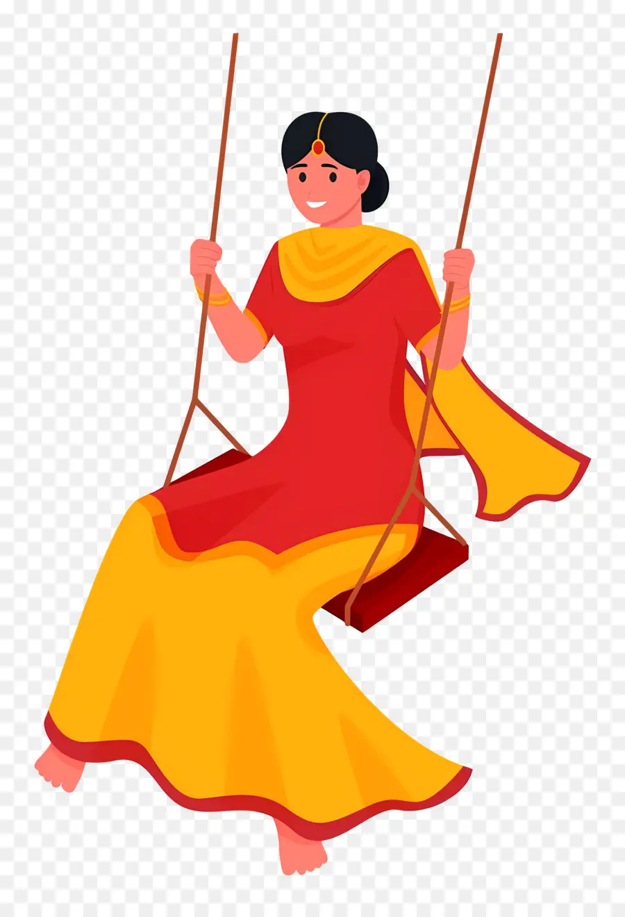 Feliz Teej，Mujer En Columpio PNG