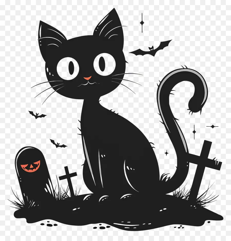 Gato Negro De Halloween，Gato Negro PNG