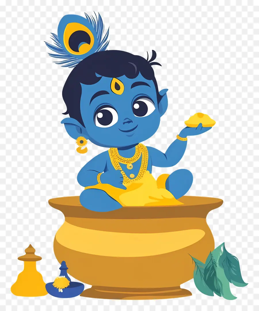 Krishna Janmashtami，Niño Azul PNG