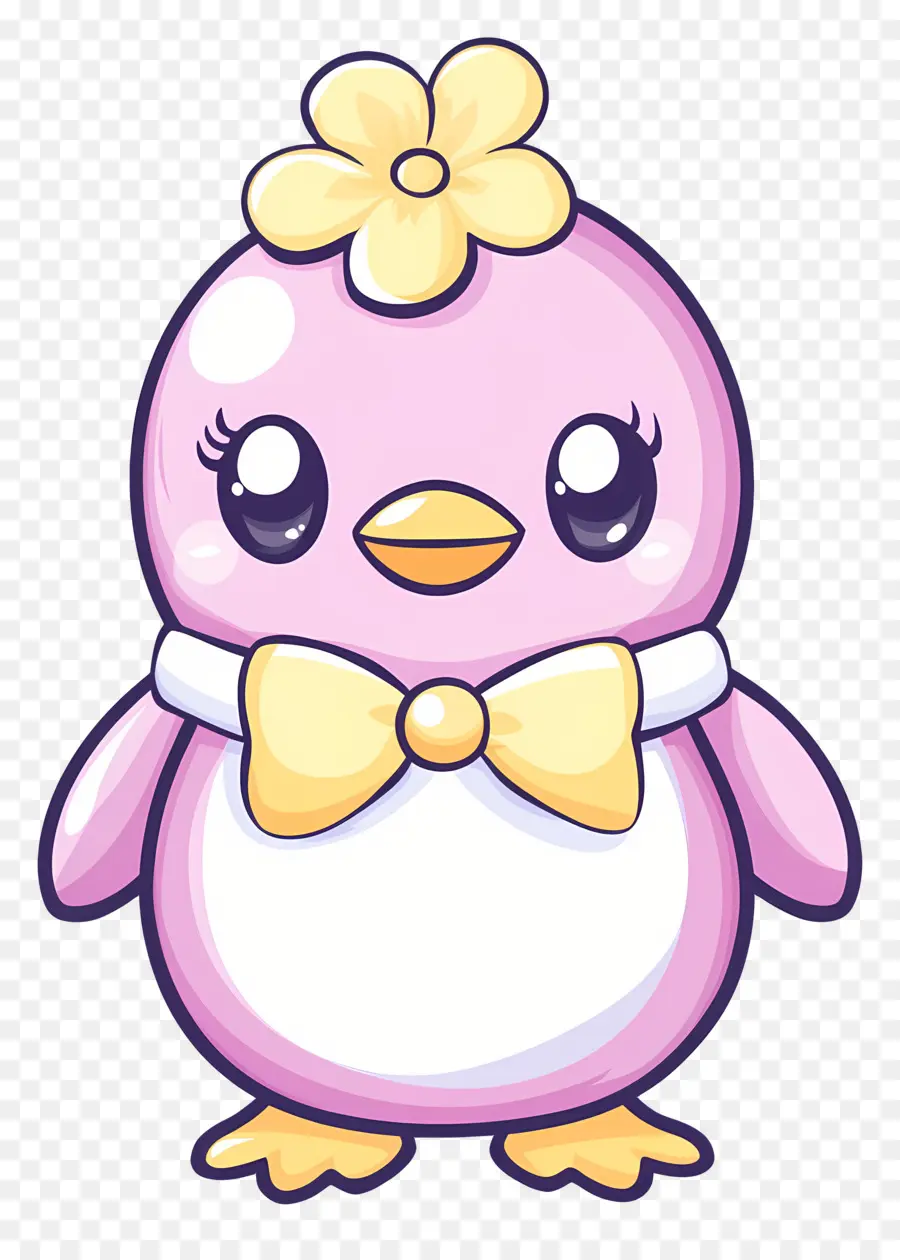 Pingüino Rosa Pastel，Pájaro Rosa Con Flor PNG