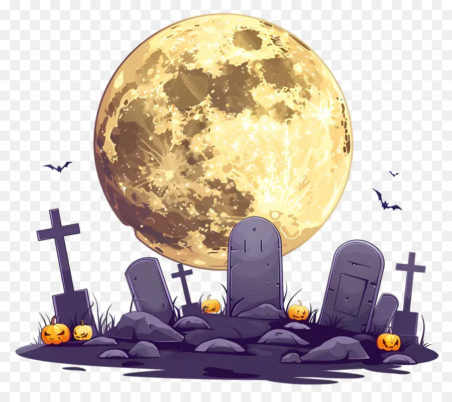 Luna Llena De Halloween，Cementerio PNG