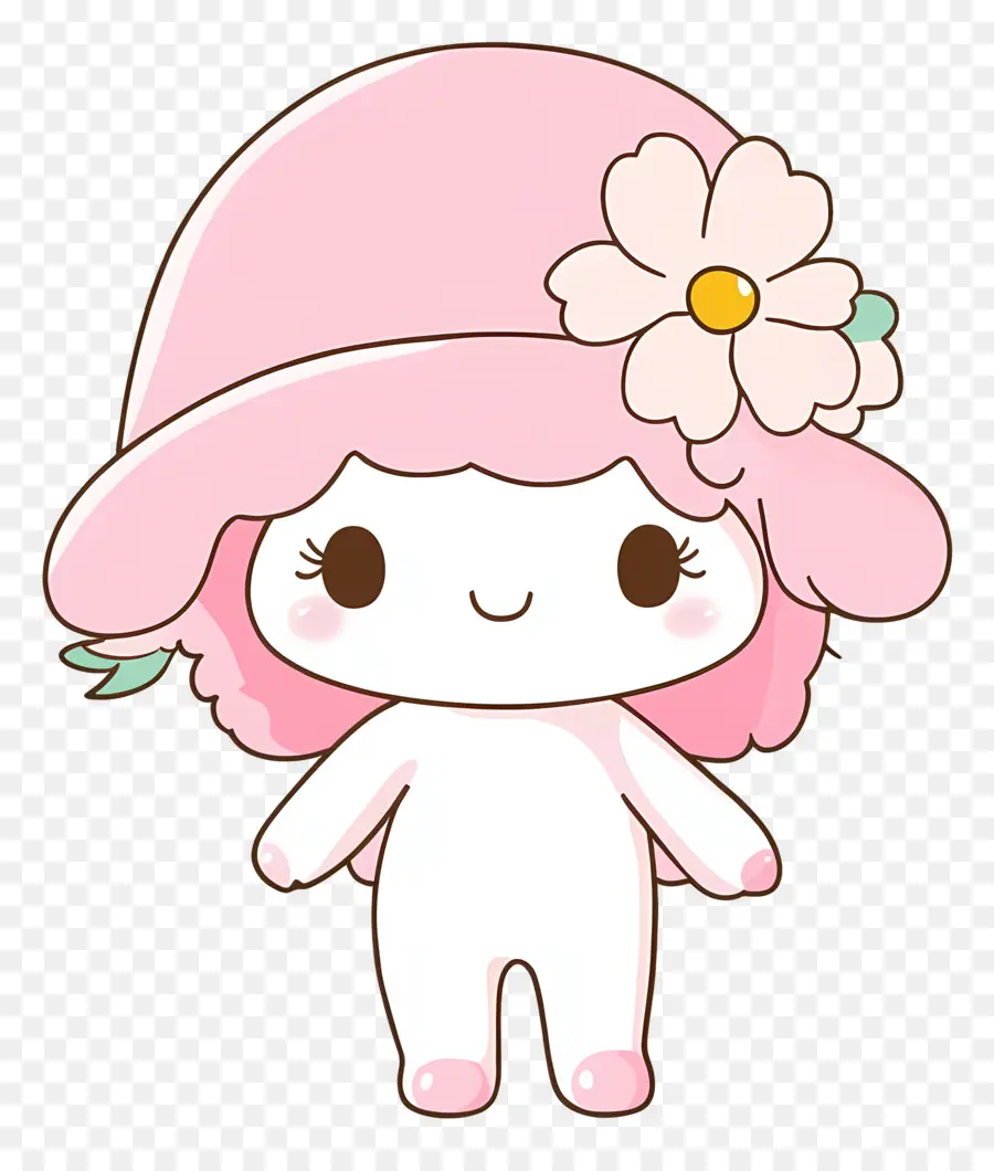 Personaje De Dibujos Animados，Lindo Personaje Con Sombrero Rosa PNG