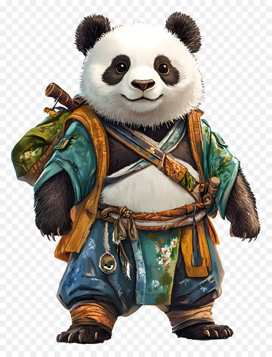 Oso Panda，Panda En Traje Tradicional PNG