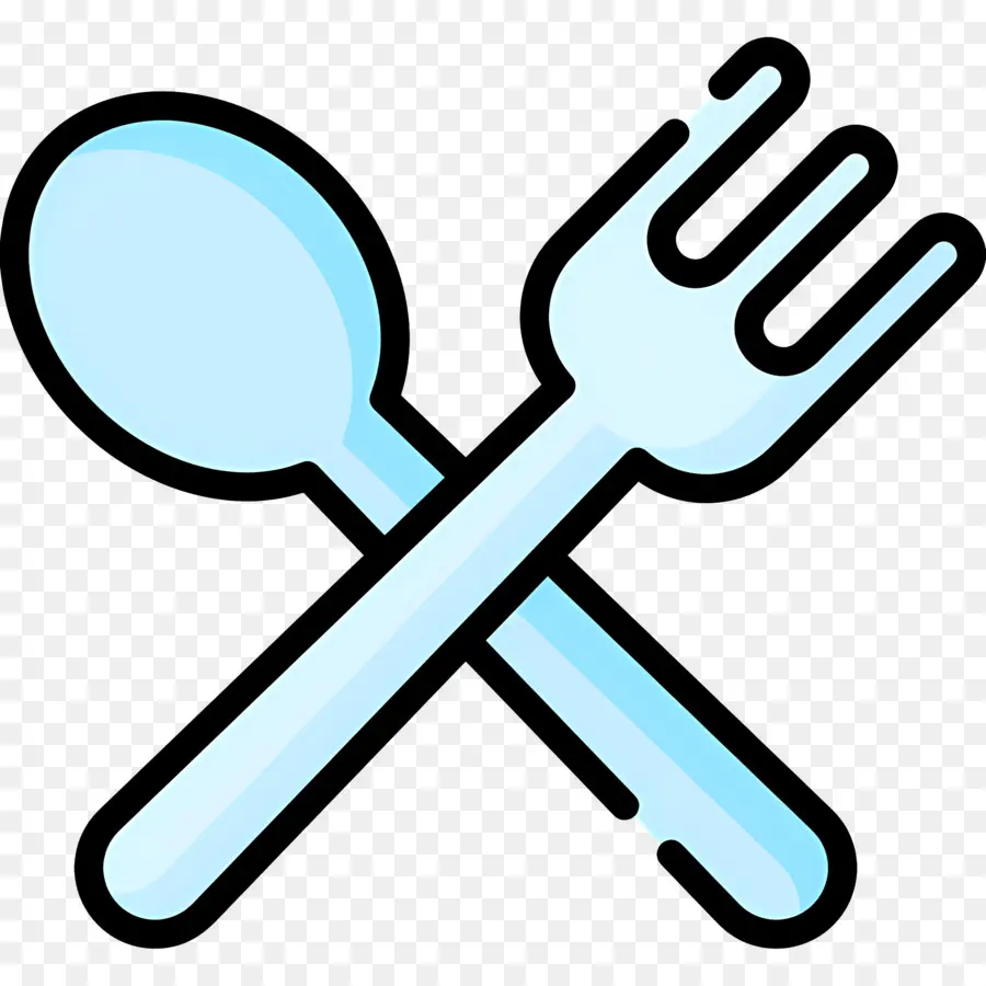 Tenedor Cuchara，Cuchara Y Tenedor Azul PNG