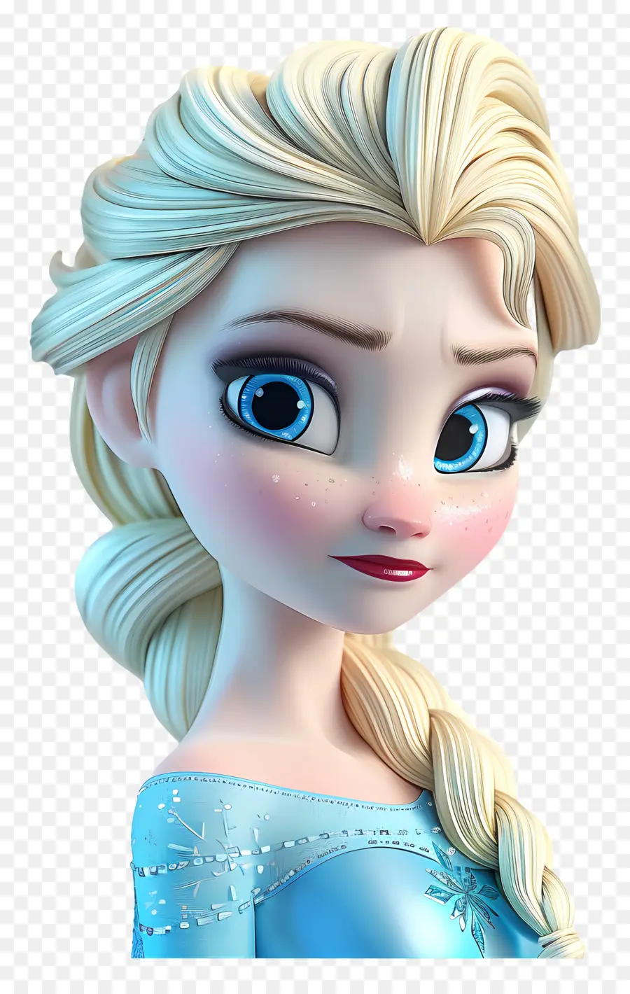 Princesa Elsa，Chica Rubia Con Vestido Azul PNG