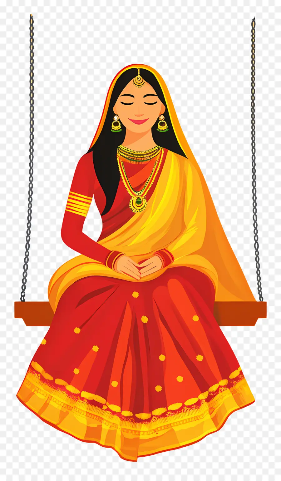 Festival Teej，Mujer En Traje Tradicional PNG