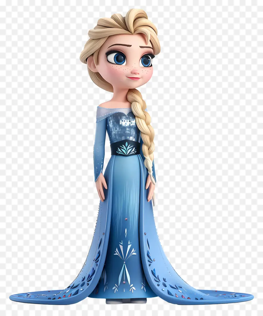 Princesa Elsa，Chica Rubia Con Vestido Azul PNG