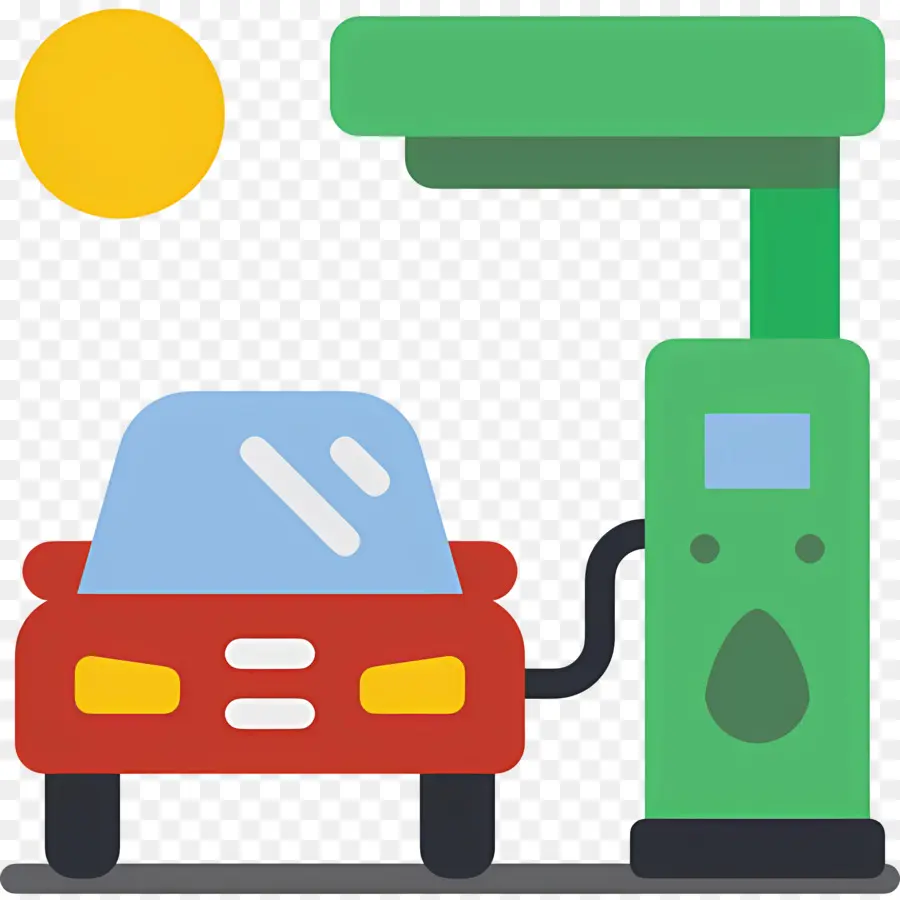 Gasolinera，Coche Electrico PNG