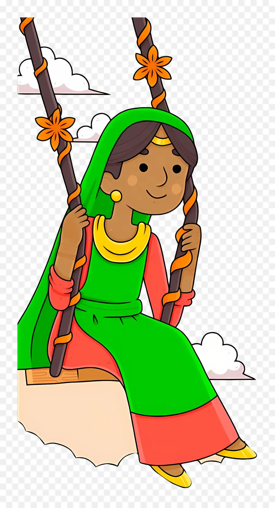 Hartalika Teej，Chica En Columpio PNG