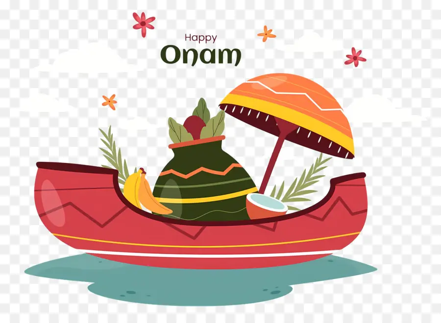 Feliz Onam，Barco Onam PNG