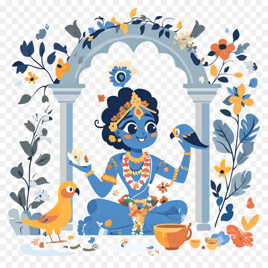 Krishna Janmashtami，Deidad Azul PNG