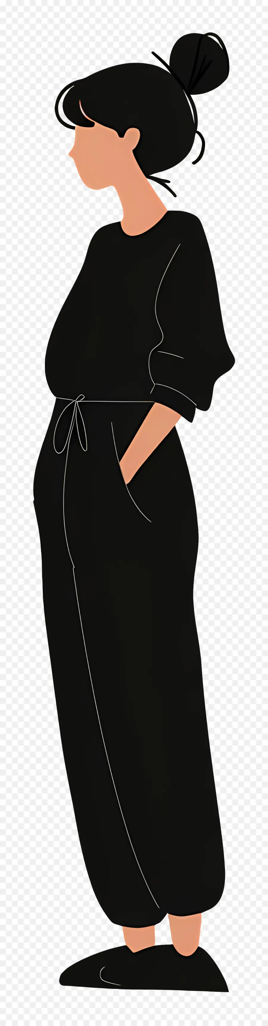 Mujer En Traje Negro，Mujer En Vestido Negro PNG