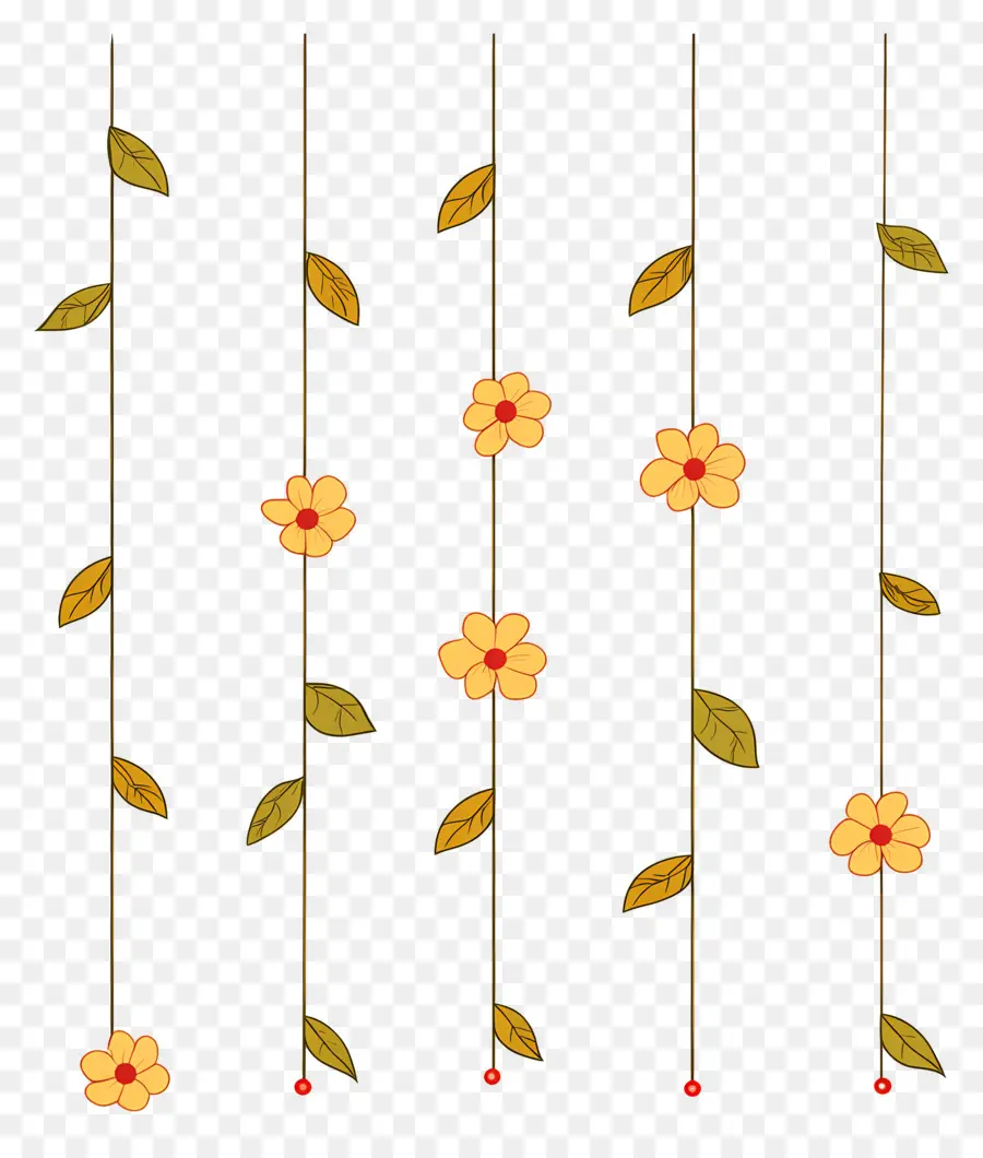 Flores Colgantes，Hojas PNG