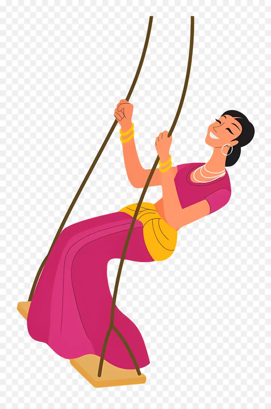 Hartalika Teej，Mujer En Columpio PNG