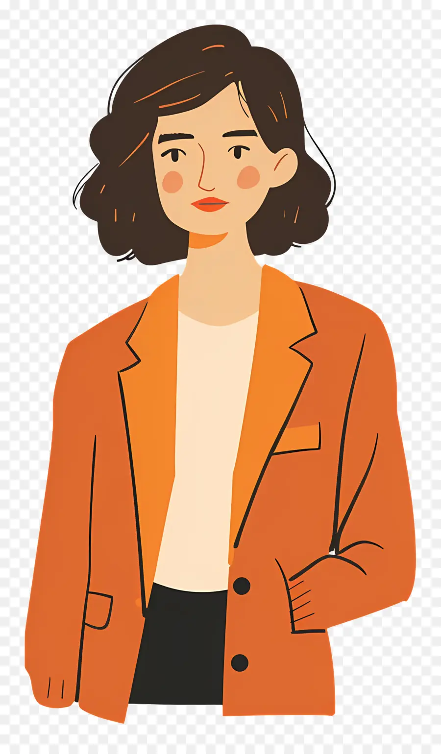 Mujer En Chaqueta，Mujer En Blazer Naranja PNG