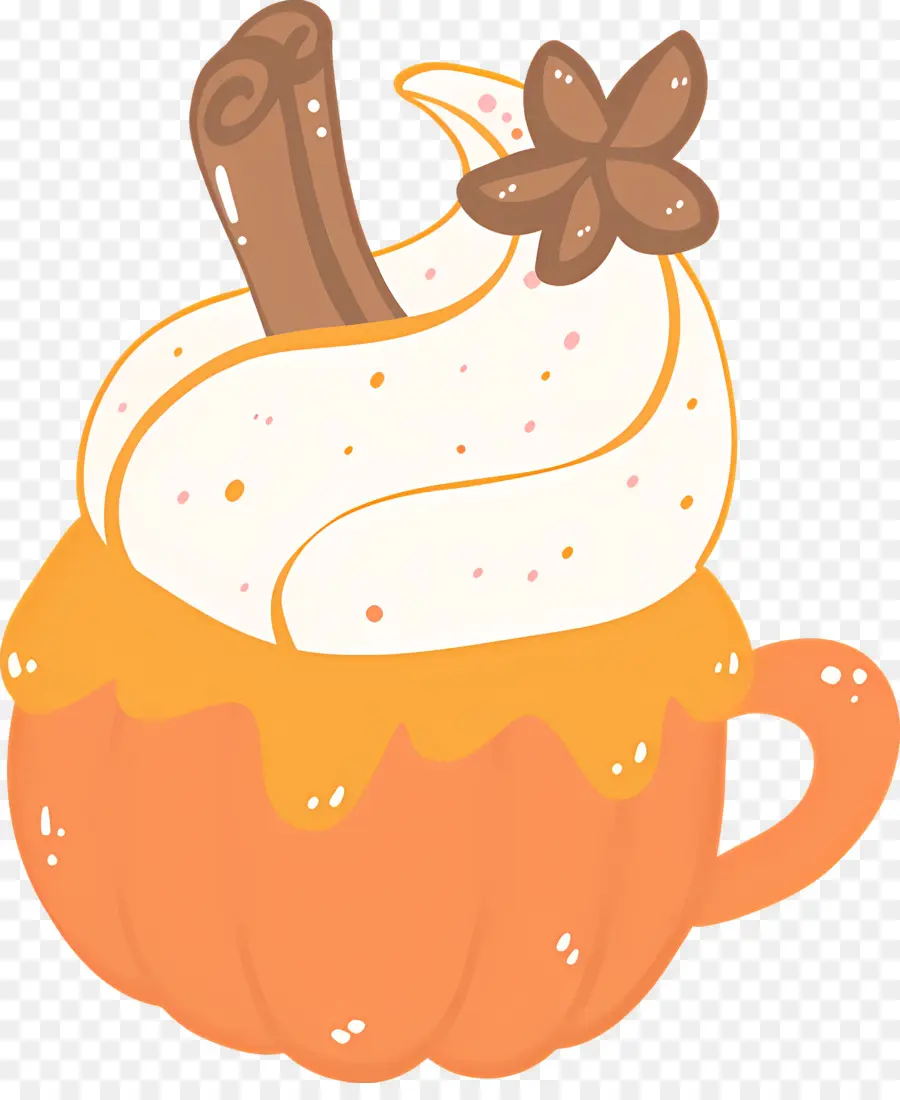 Especia De Calabaza，Taza De Calabaza Con Crema PNG