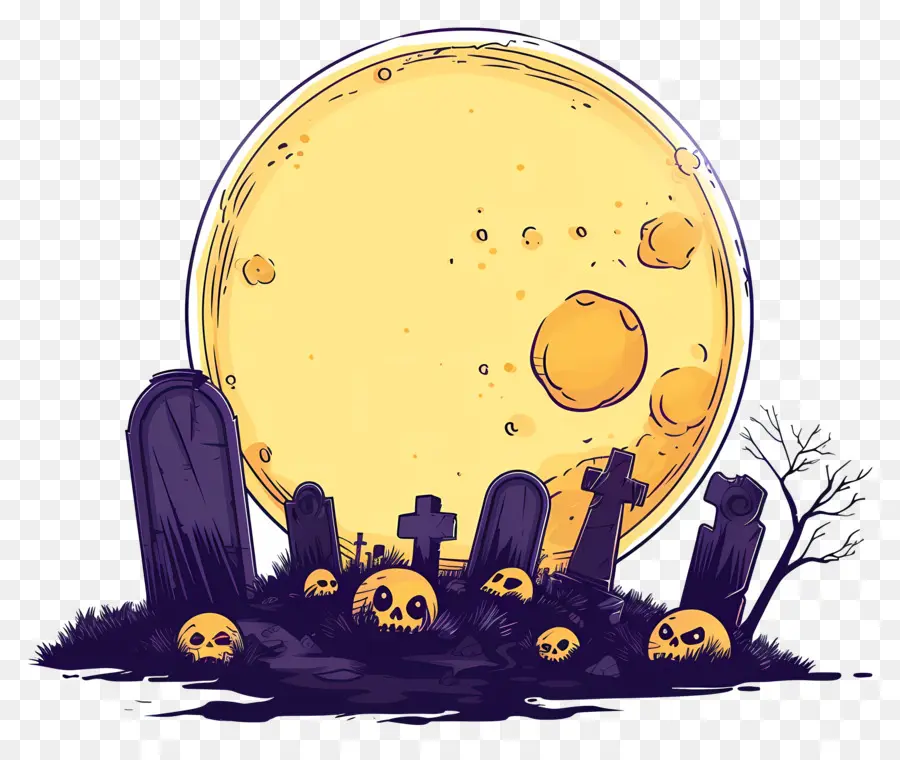 Luna Llena De Halloween，Cementerio PNG