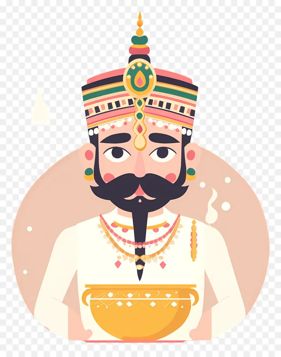 Señor Rama，Hombre Con Bigote Y Corona PNG