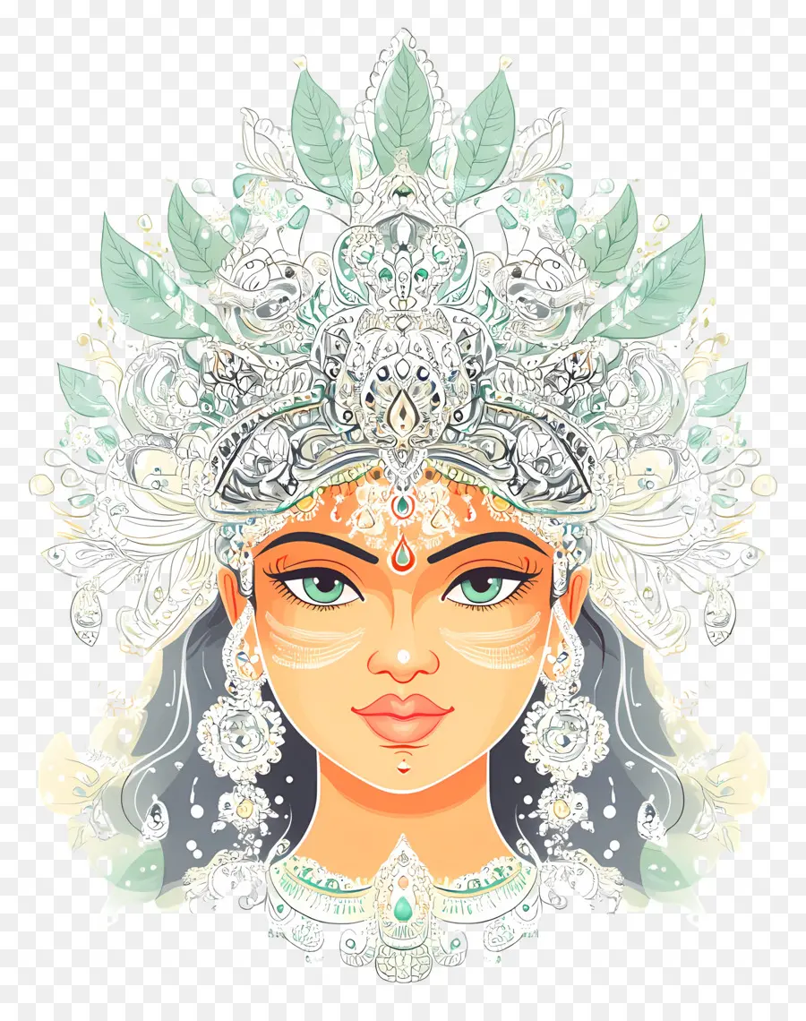 Diosa India，Tocado Decorativo PNG