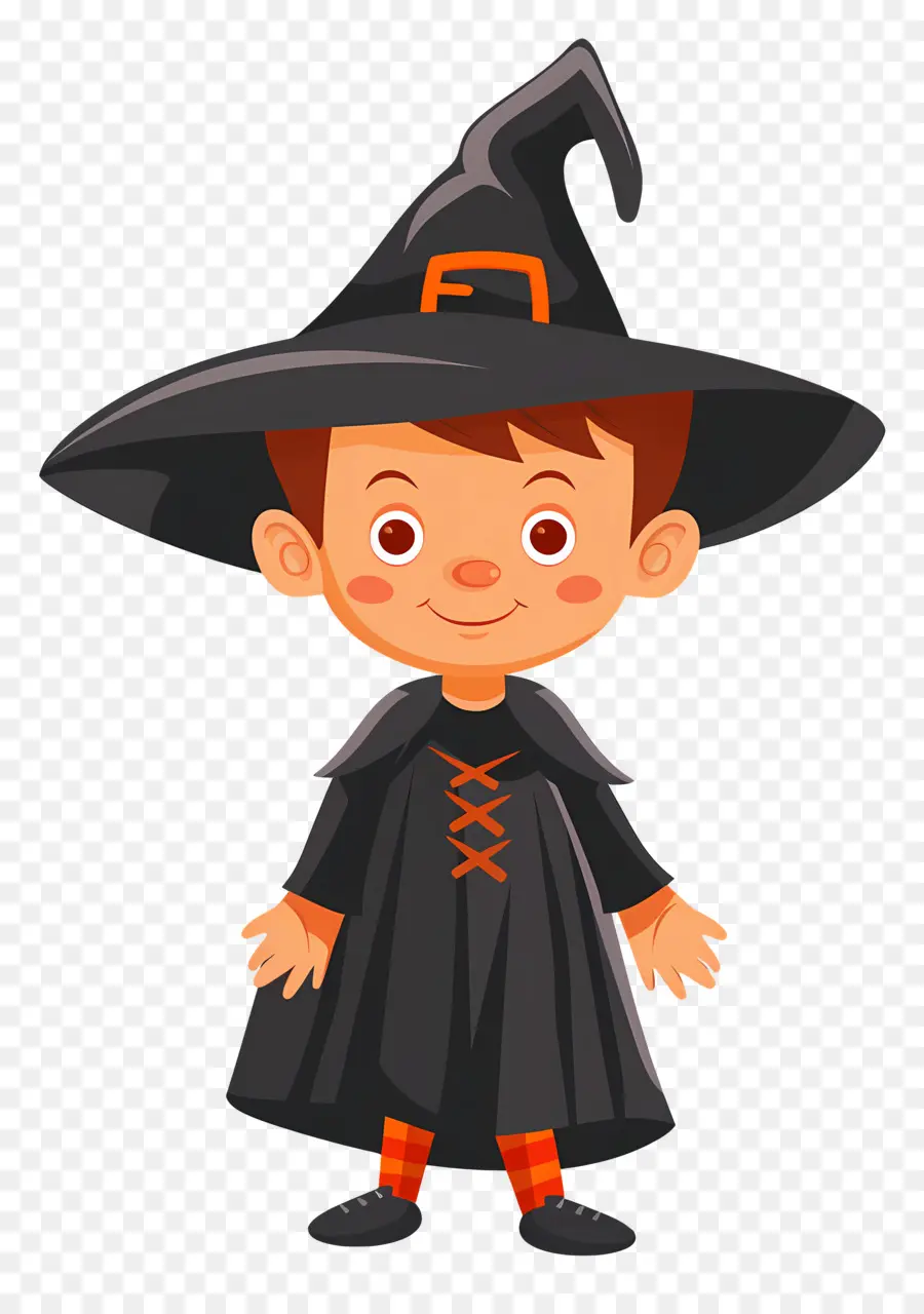 Disfraz De Halloween Para Niños，Niño Disfrazado De Bruja PNG