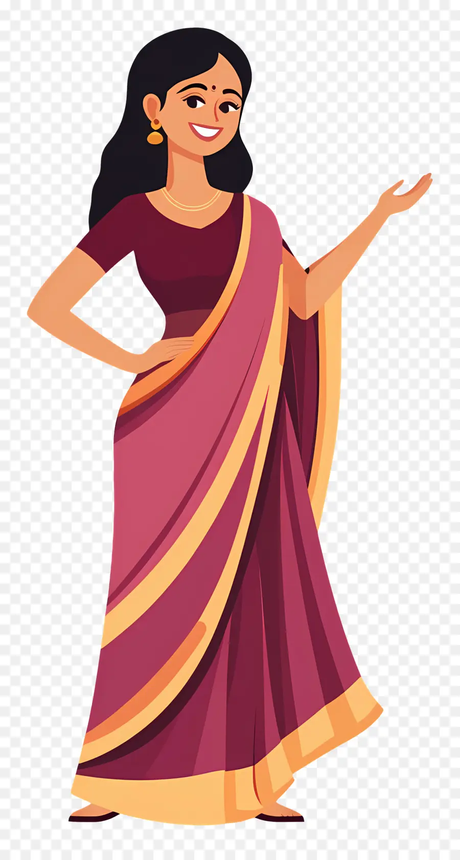 Sari Indio，Mujer En Sari PNG