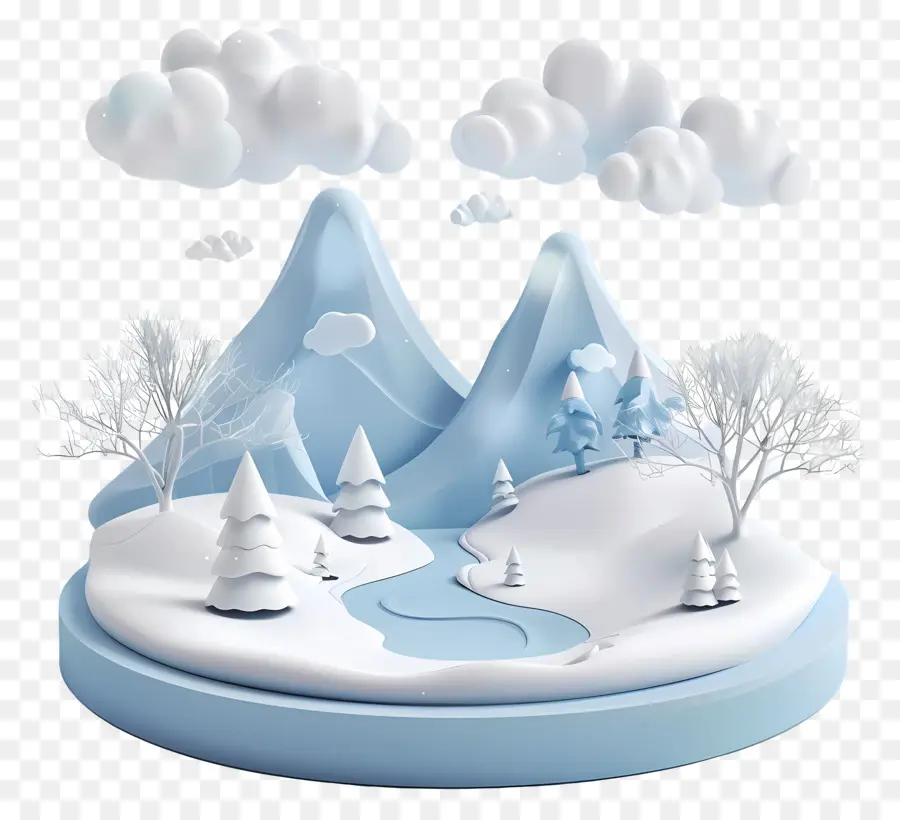 Paisaje Nevado，Invierno PNG