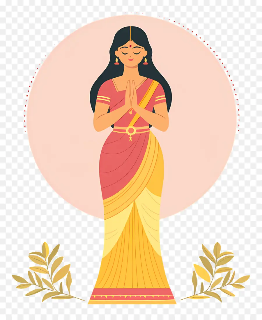 Sari Indio，Mujer En Traje Tradicional PNG