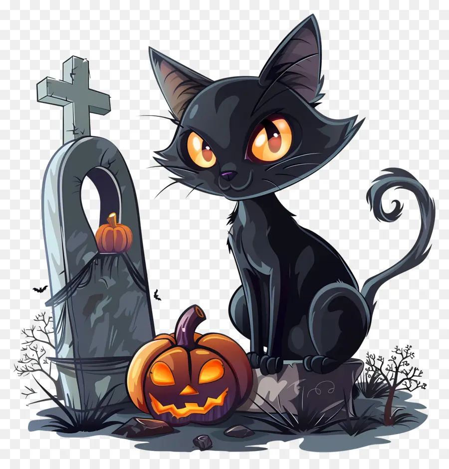 Gato Negro De Halloween，Gato Negro PNG