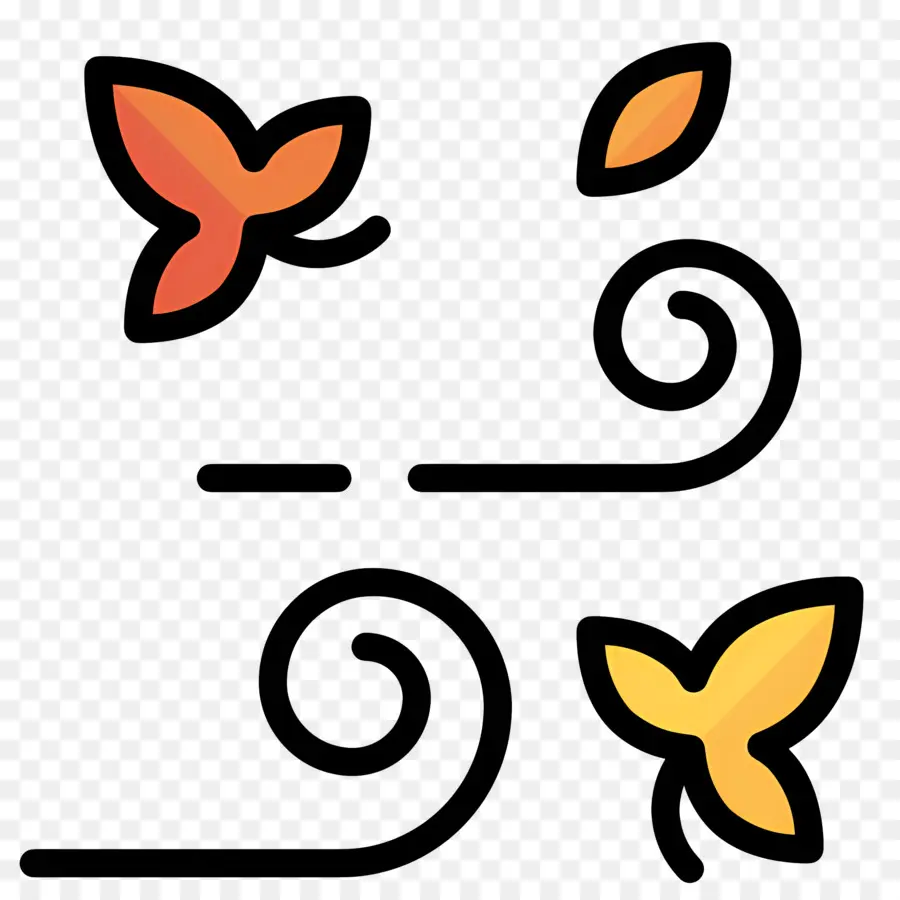 Follaje De Otoño，Mariposas Y Viento PNG