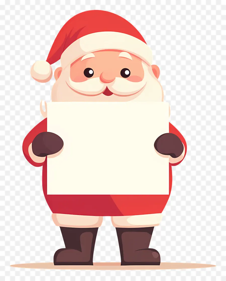 Papá Noel Sosteniendo Pancarta，Papá Noel PNG