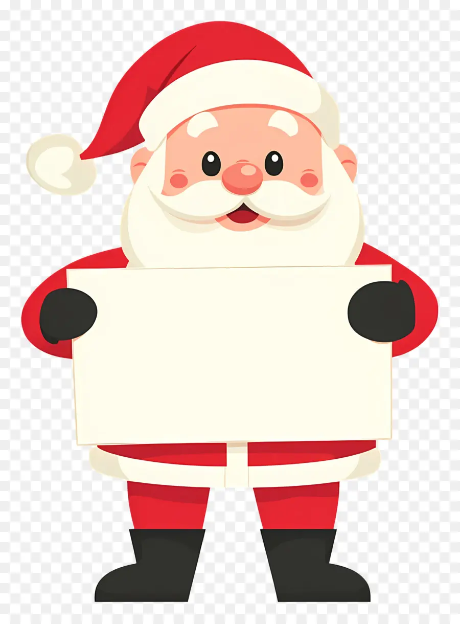 Papá Noel Sosteniendo Pancarta，Papá Noel PNG