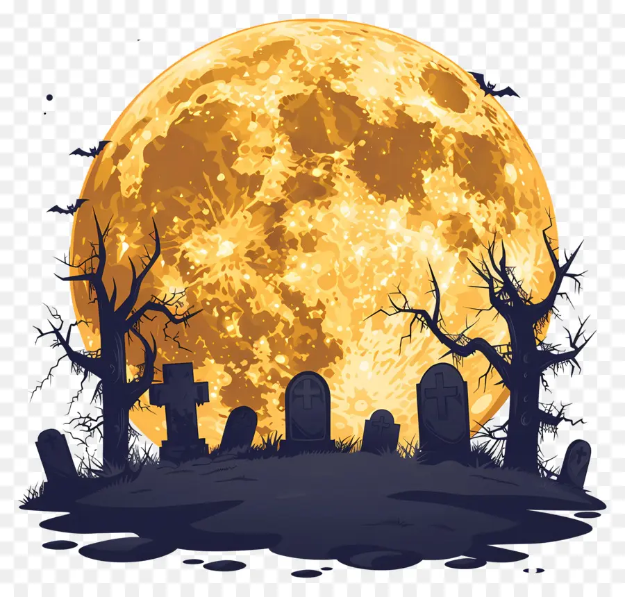 Luna Llena De Halloween，Cementerio PNG