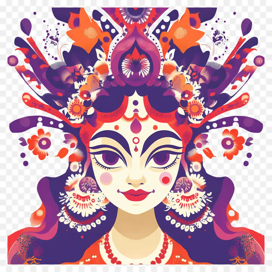 Diosa India，Cara Decorativa PNG