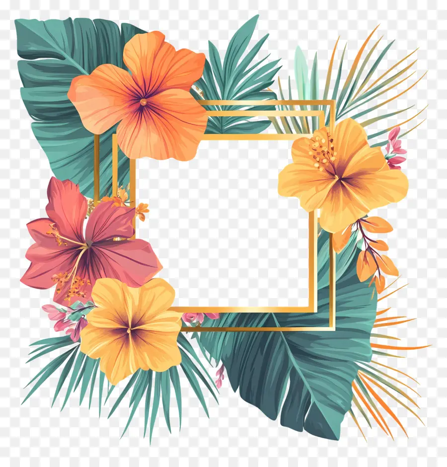 Marco Floral Tropical，Marco Floral PNG