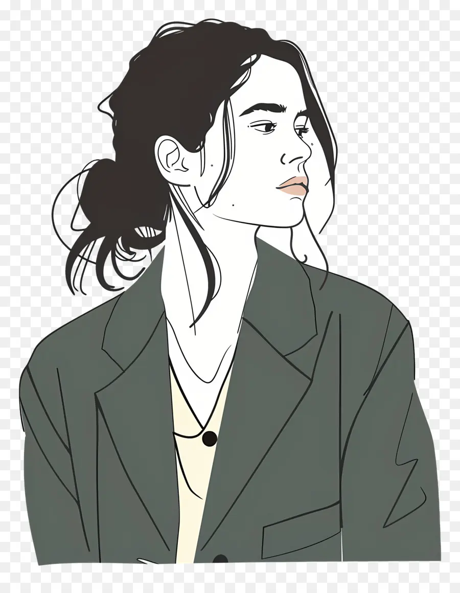 Mujer En Chaqueta，Ilustración De Mujer PNG