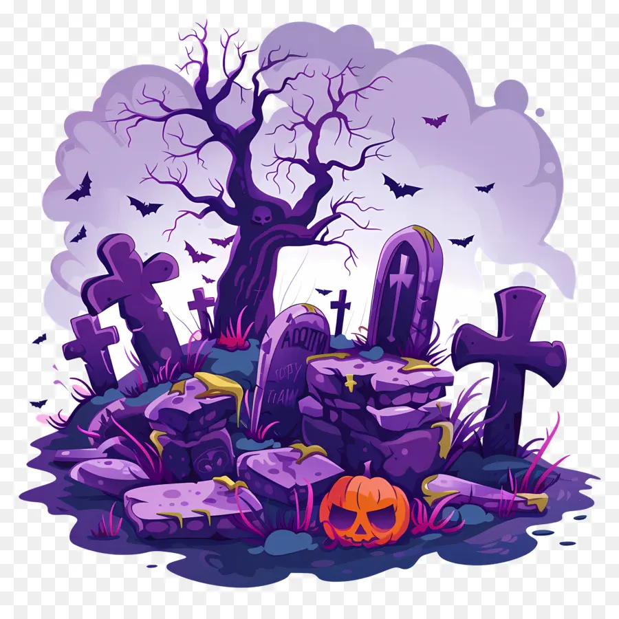 Cementerio De Halloween，Cementerio Embrujado PNG